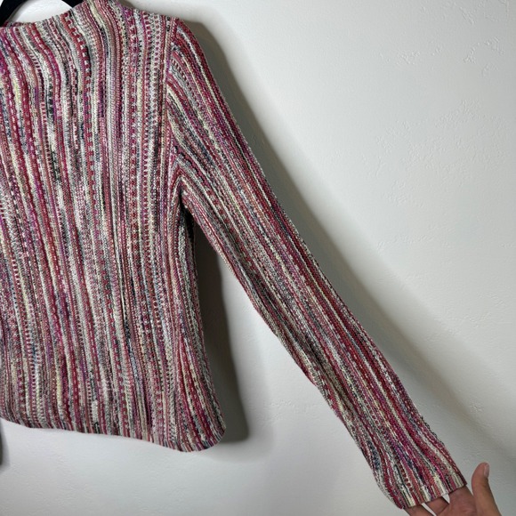 NIC+ZOE Mindfully Made Cotton Knit Sweater Size S Pink Boho Soft Academia Artsy - Picture 5 of 12